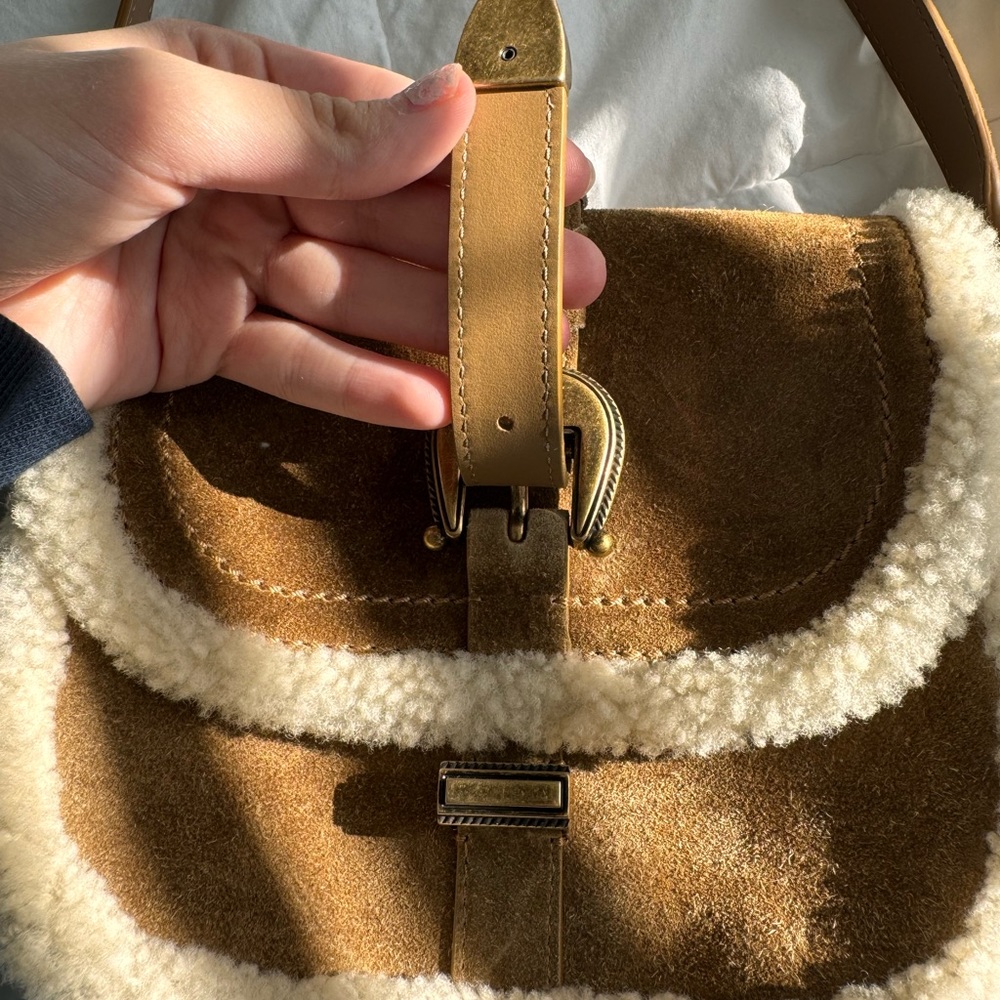Golden Goose Women's Rodeo Bag in suede with shearling details - Picture 6 of 9